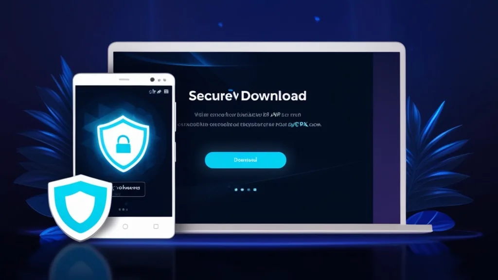 A secure APK download page on a smartphone with a shield icon