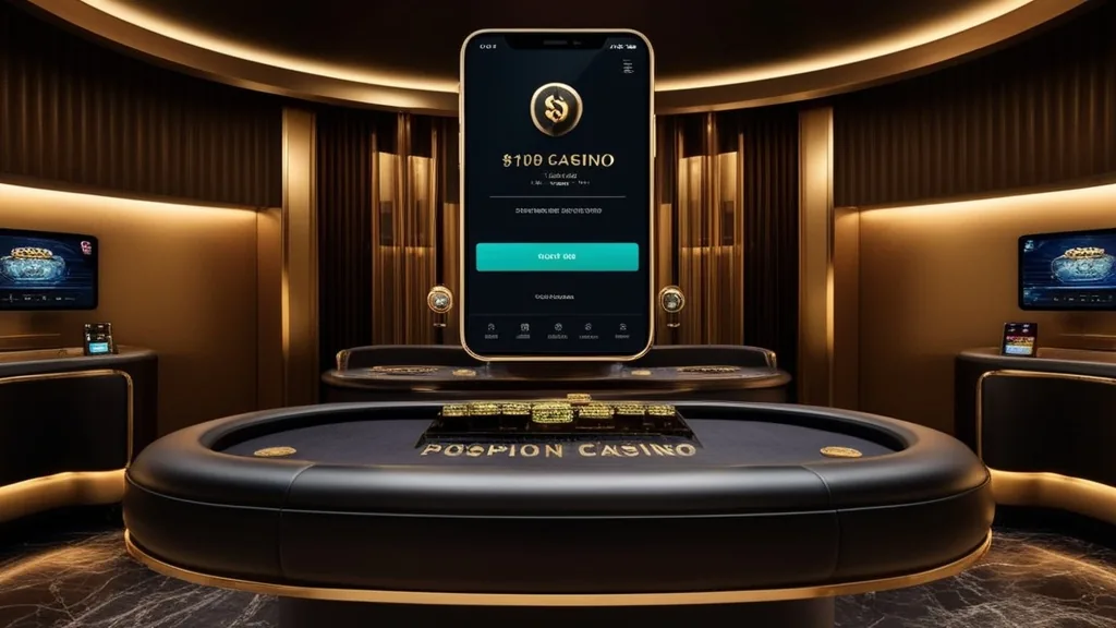 A smartphone displaying a casino app login screen in a dark setting